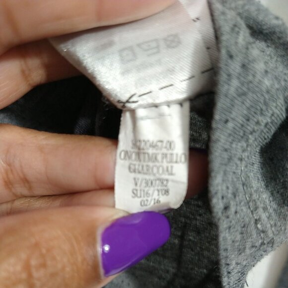 Old Navy Hooded Top Shirt Women Size S Heather Grey Long Sleeve Pullover - Picture 8 of 8